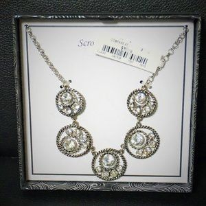 SCROLL & VINE CHOKER 5 DISC NECKLACE NEW